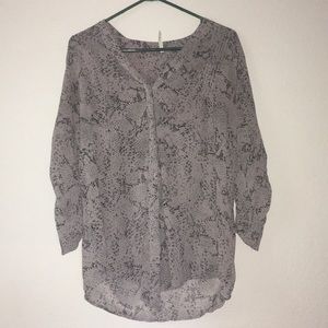 Snake skin pattern button up shirt